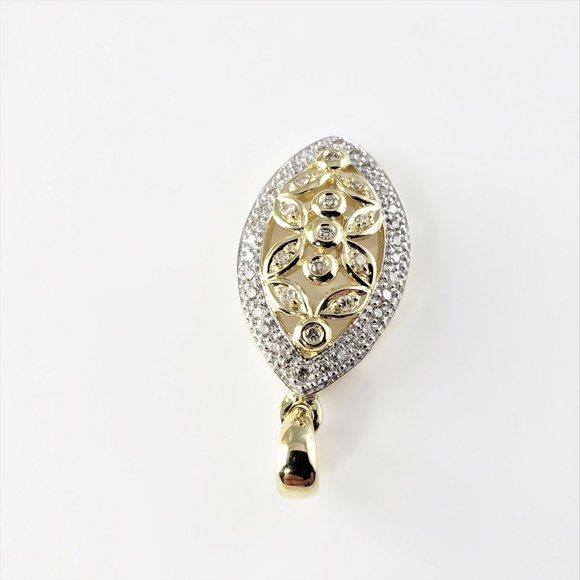 14 Karat Yellow and White Gold Diamond Pendant - Picture 4 of 9